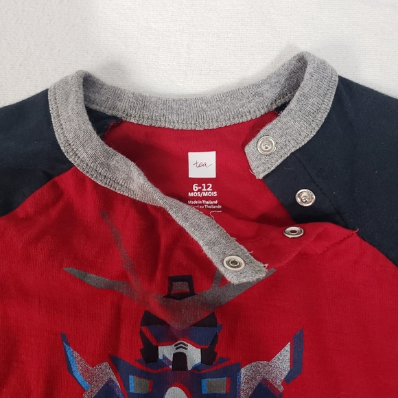 TEA COLLECTION Baby Infant Long Romper One Piece Red Blue Samurai Sz 6-12 Months - Picture 5 of 12